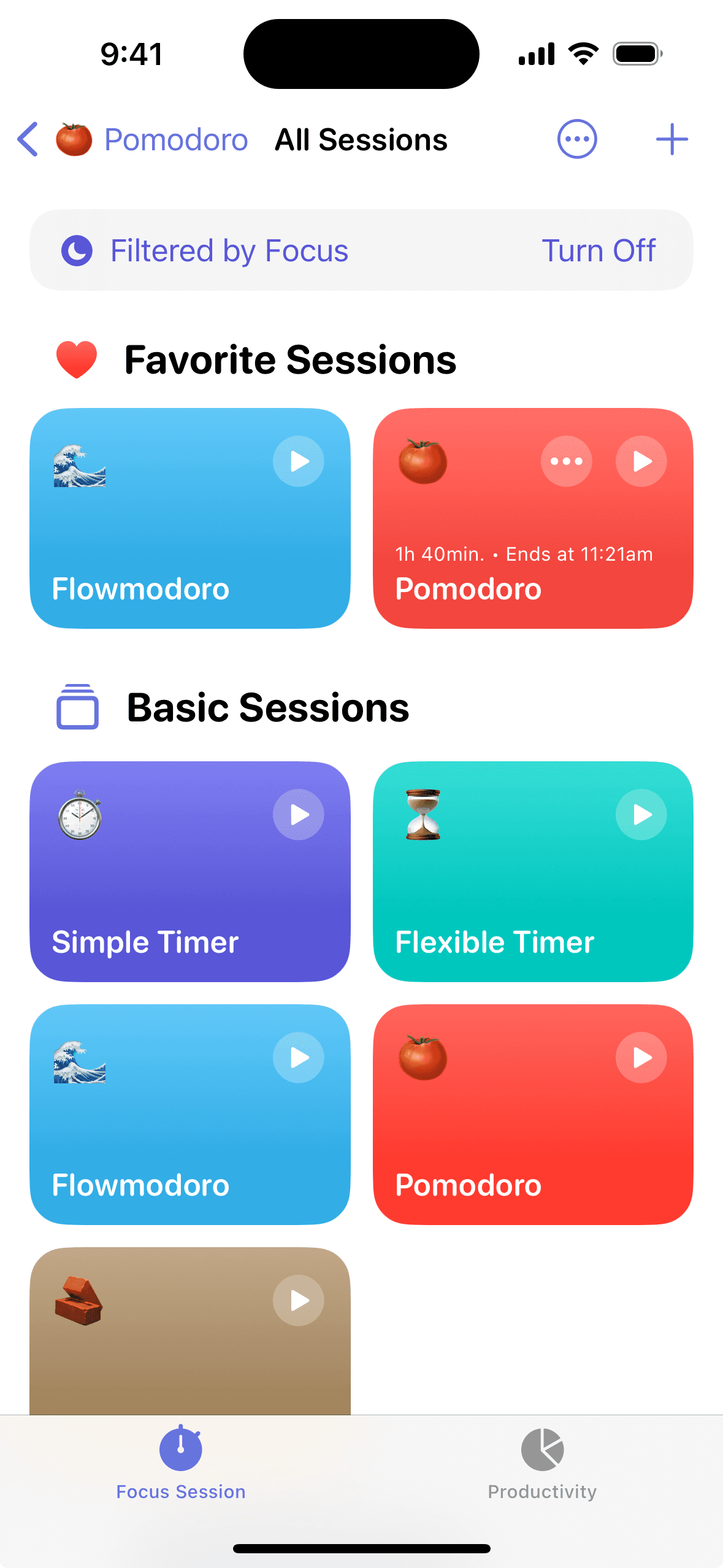 Add structure - Focused Work on iPhone