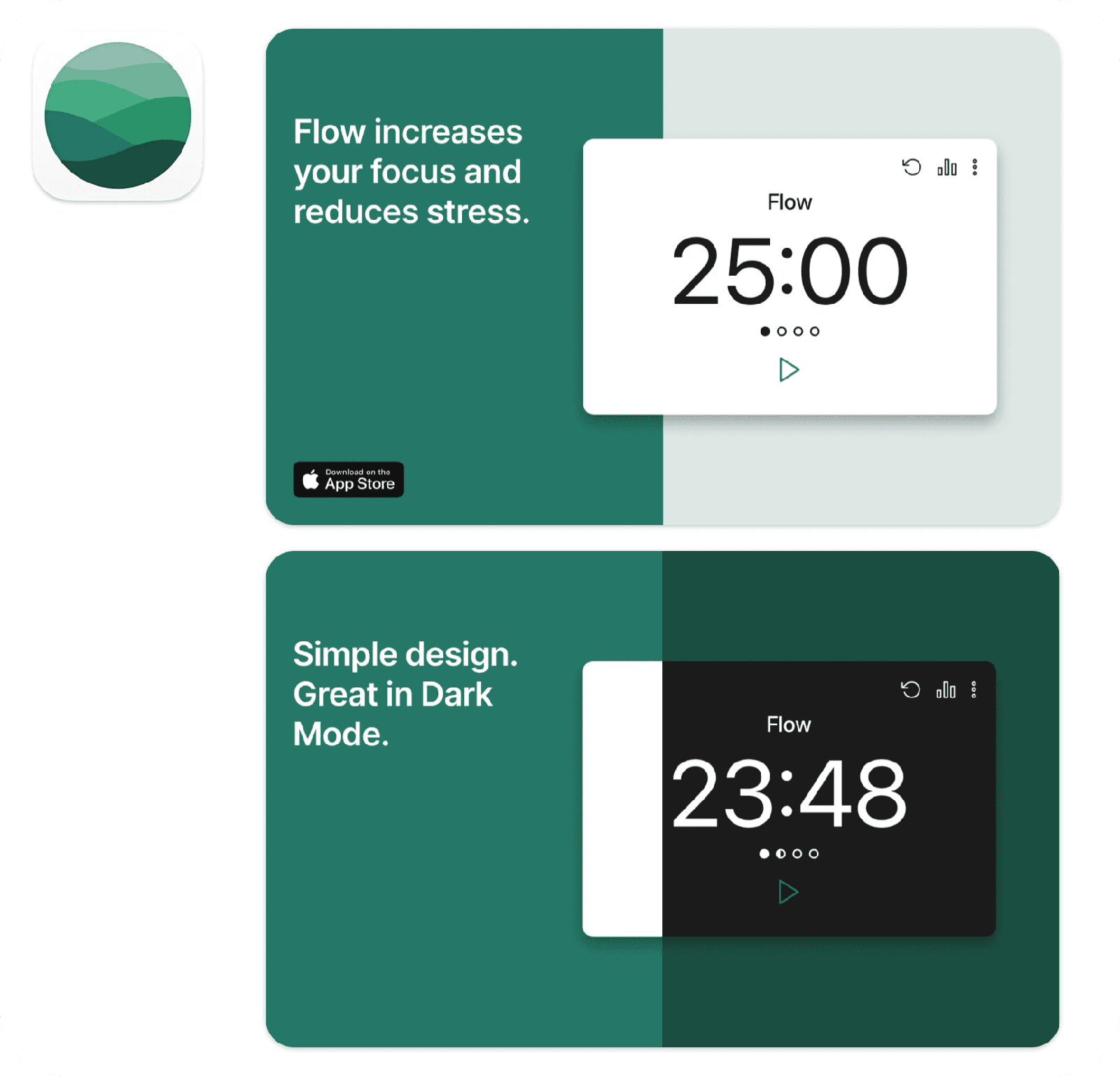 Flow app icon and screenshots