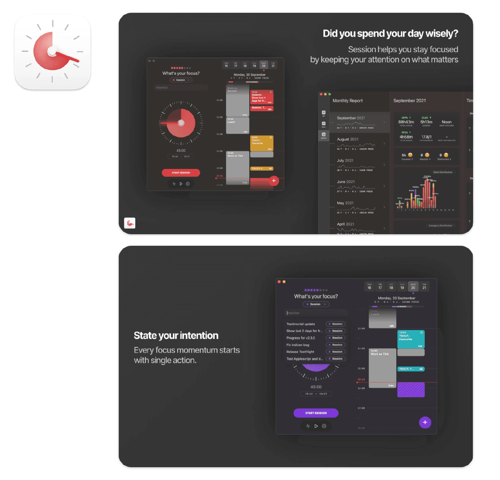 Session app icon and screenshots
